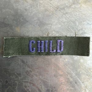 CHILD Embroidered Vintage ‘Army Green’ Military name tape patch CHILD
